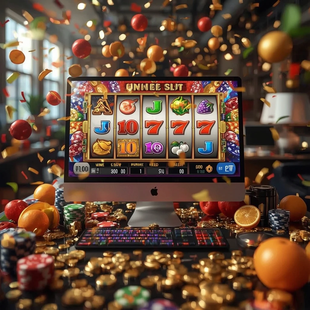 slot machines on the monitor ROCKETPLAY CASINO